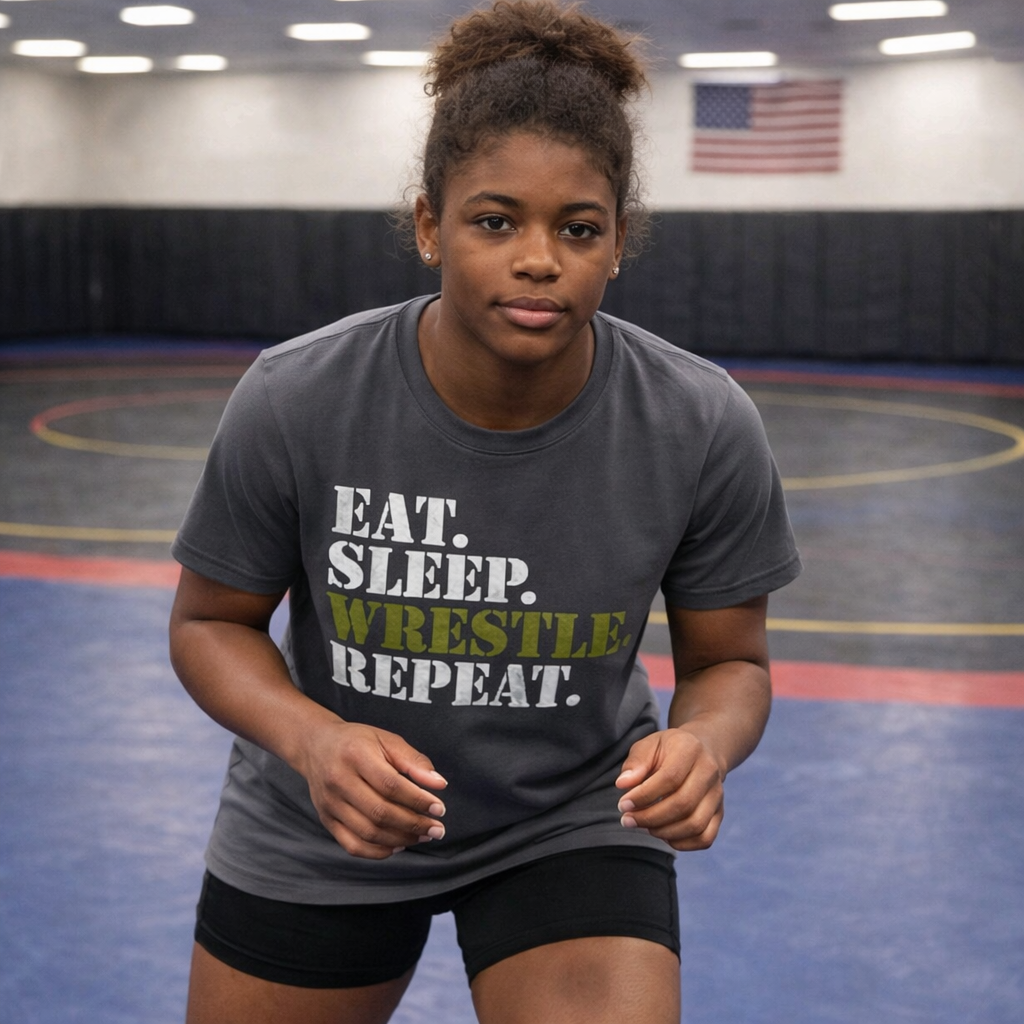 "Eat. Sleep. Wrestle. Repeat." T-Shirt