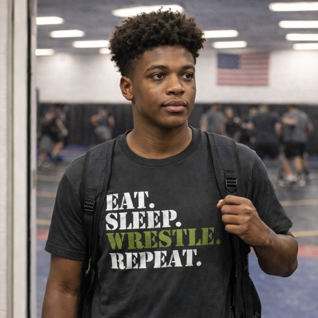 "Eat. Sleep. Wrestle. Repeat." T-Shirt